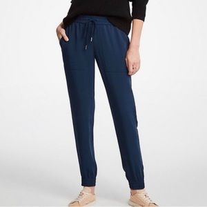 Ann Taylor Navy Petite Pull On Jogger Pants